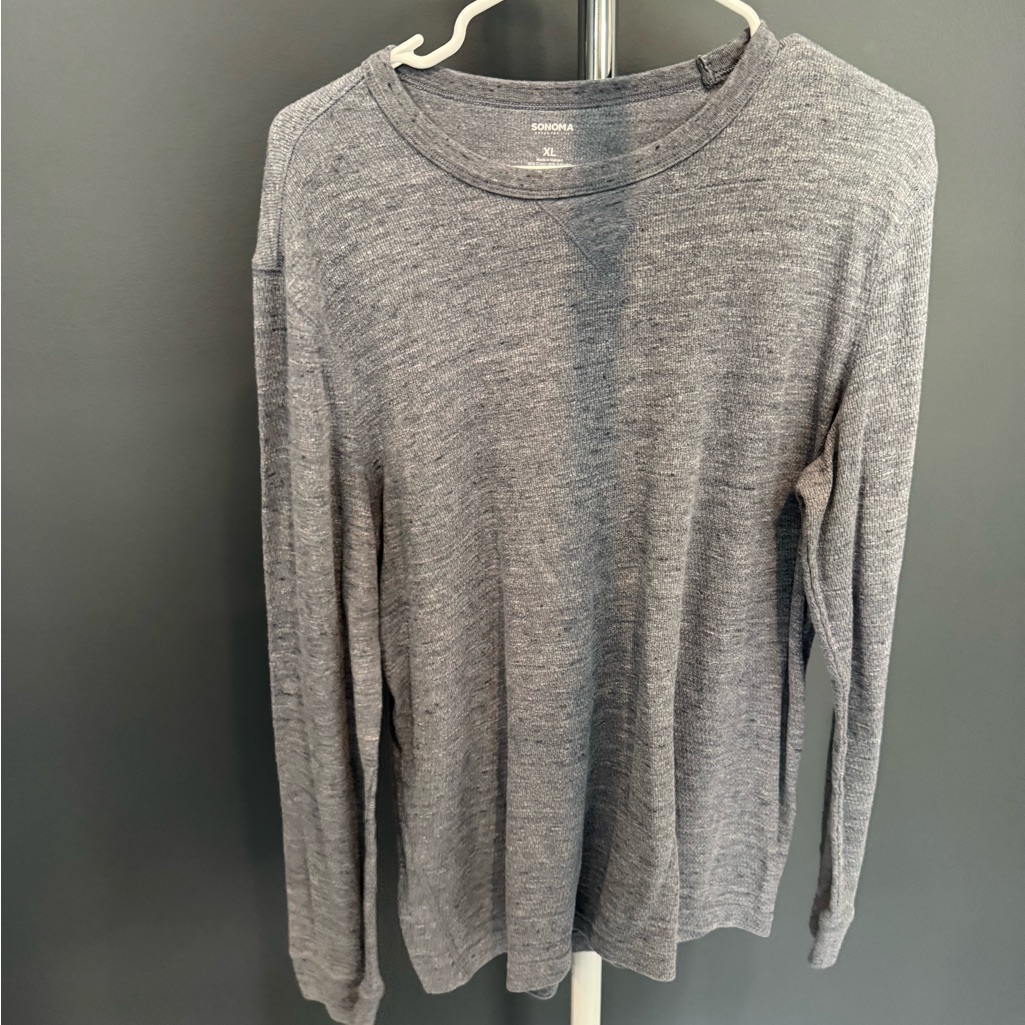 Sonoma Heathered Charcoal Long Sleeve Crew Tee